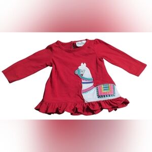 Rare Editions Red Dress Size 6-9 Months.